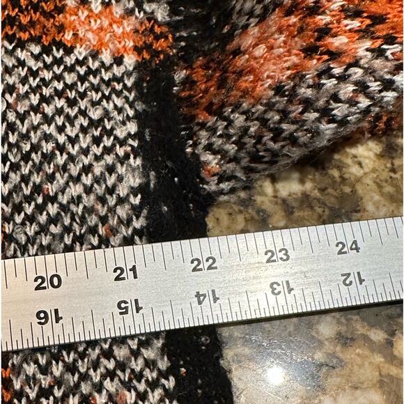 Very J Women Size s Small Black and Orange Plaid Open Front Cardigan Sweater - Picture 6 of 6